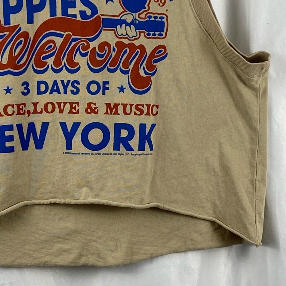 Woodstock Hippies Welcome New York Graphic Beige Tank Top Size XS - Picture 6 of 16